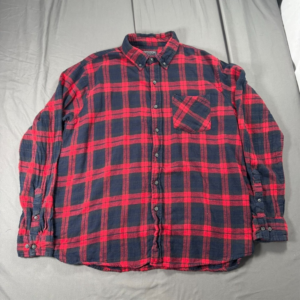 Jackson Hole Shirt Mens XL Red Plaid Flannel Button Down Long Sleeve Pocket